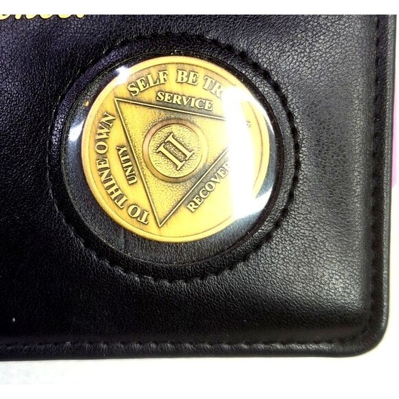 Alcoholics Anonymous Big Book & 12 Steps Set Serenity Prayer Cover AA  Medallion - Picture 3 of 16